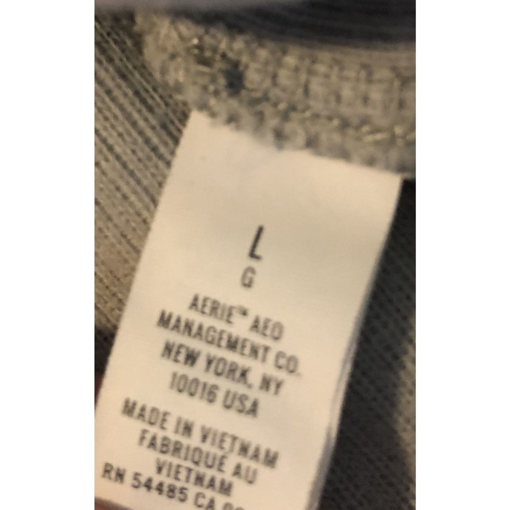 Aerie Womens Waffle Knit‎ Hooded Pullover Sweatshirt Light Green Large RN54485 - Picture 4 of 7